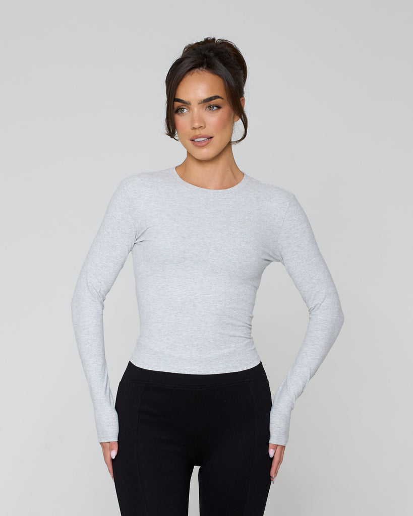 Its snatched Long Sleeve Tee / Grey Marl