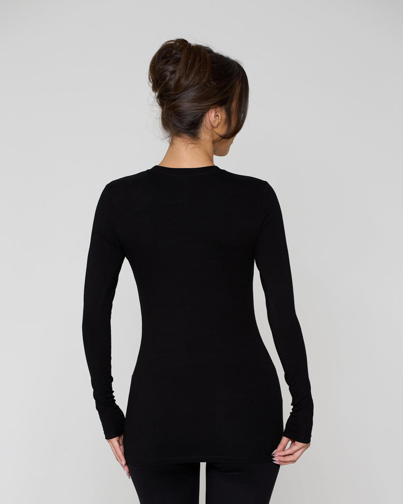 Long sleeve v neck tee top