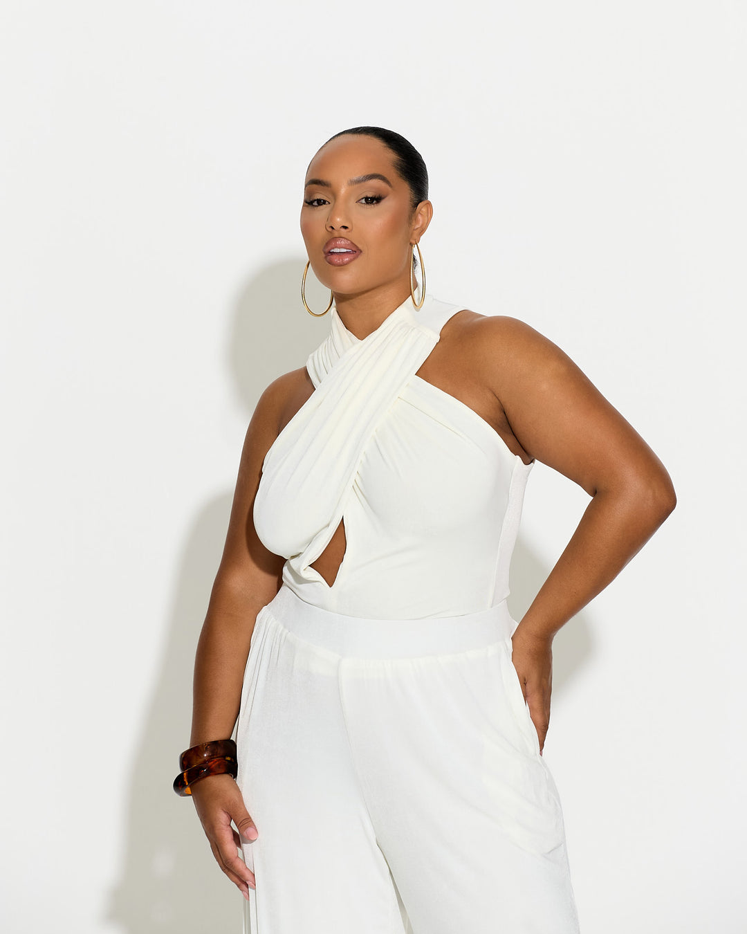 Eight Figure Halter Top Cream