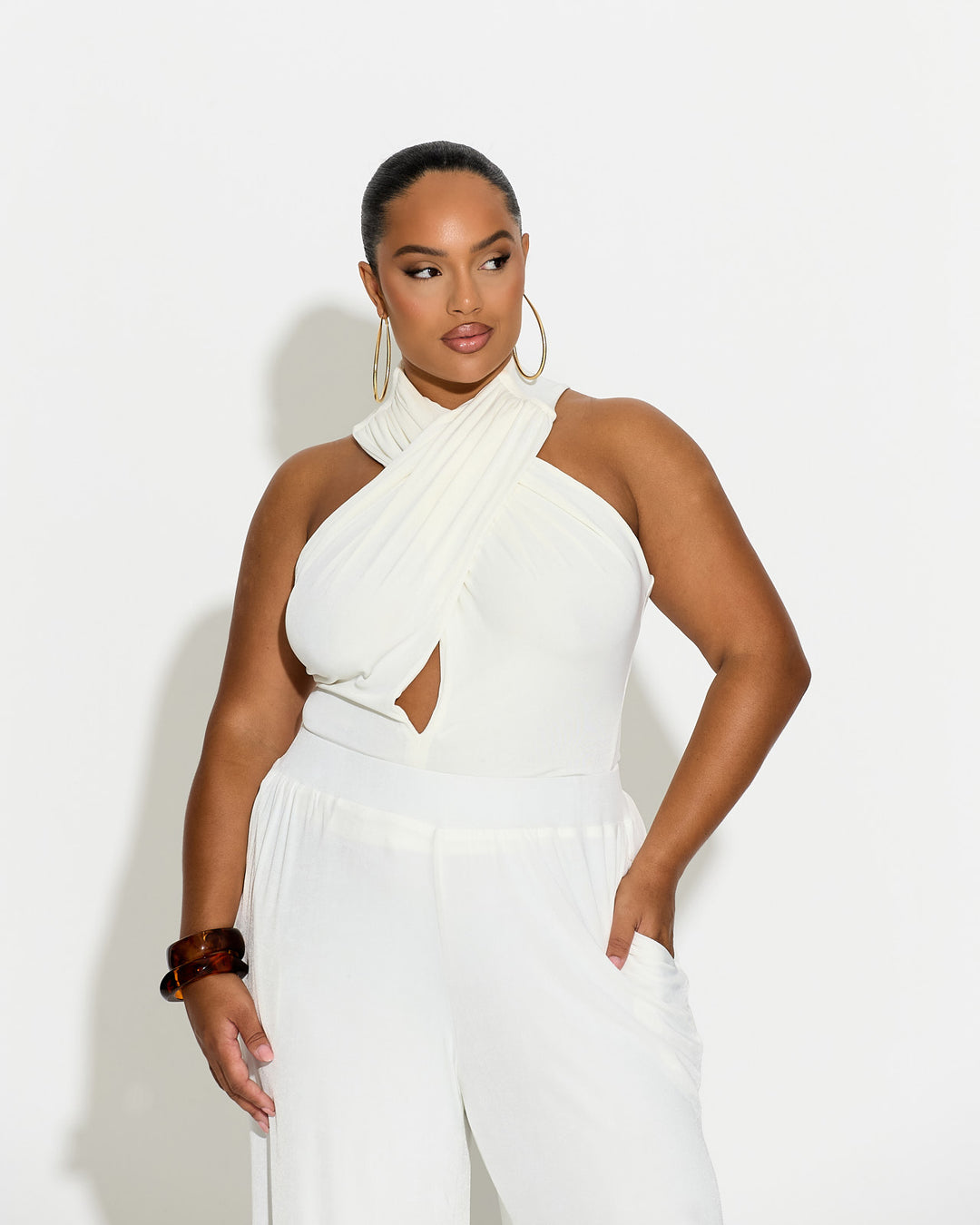 Eight Figure Halter Top Cream