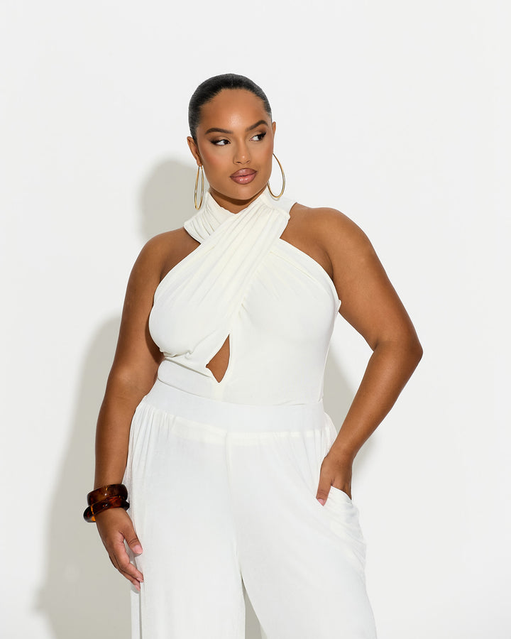 Eight Figure Halter Top Cream