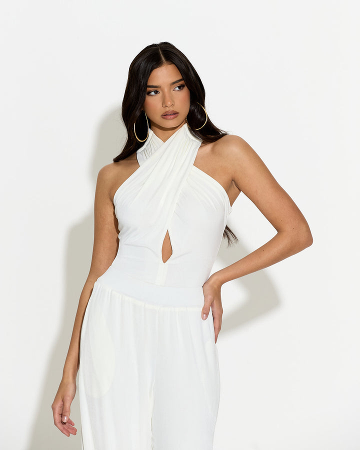 Eight Figure Halter Top Cream