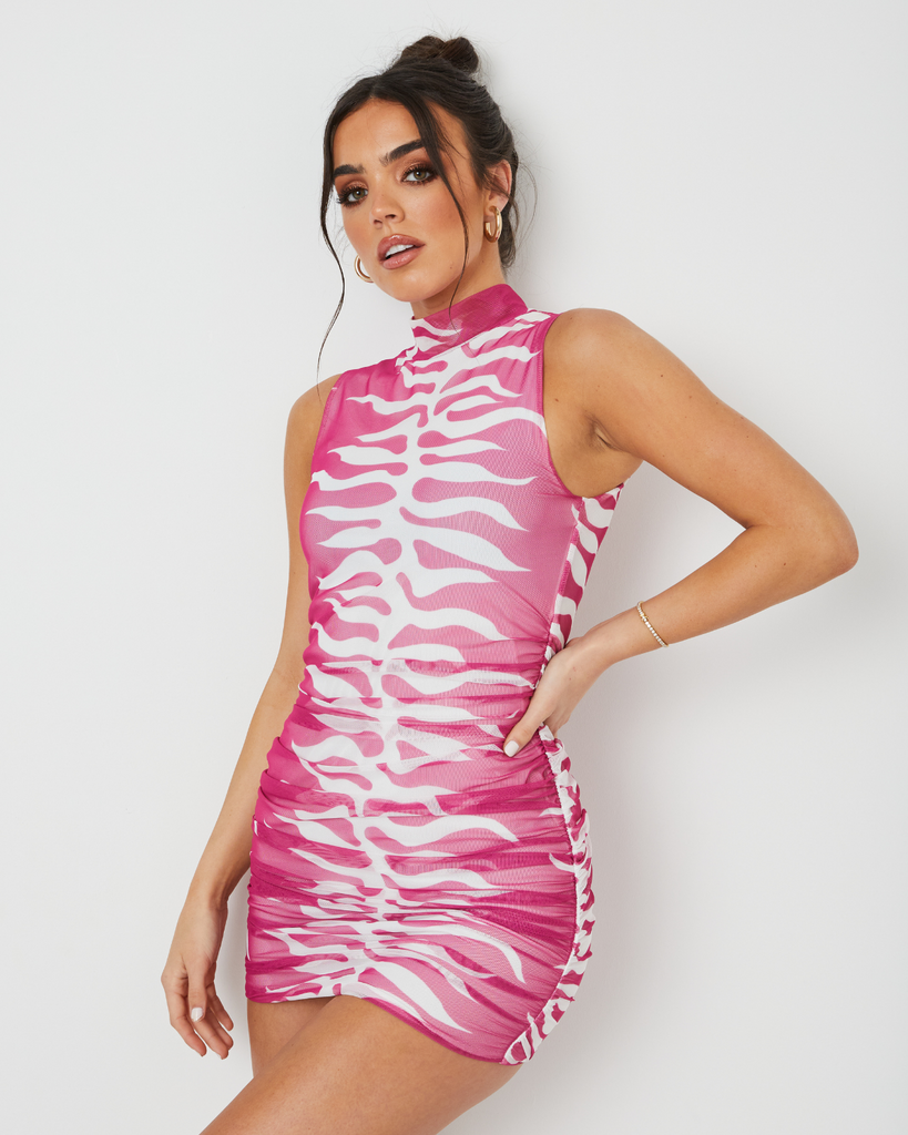 New Flame Mesh Zebra Pink