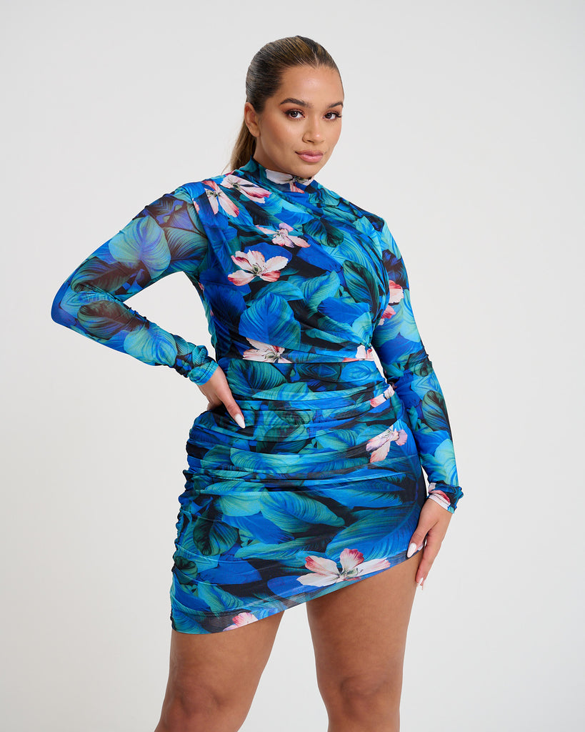 Never Not Invited / Blue Floral Mesh