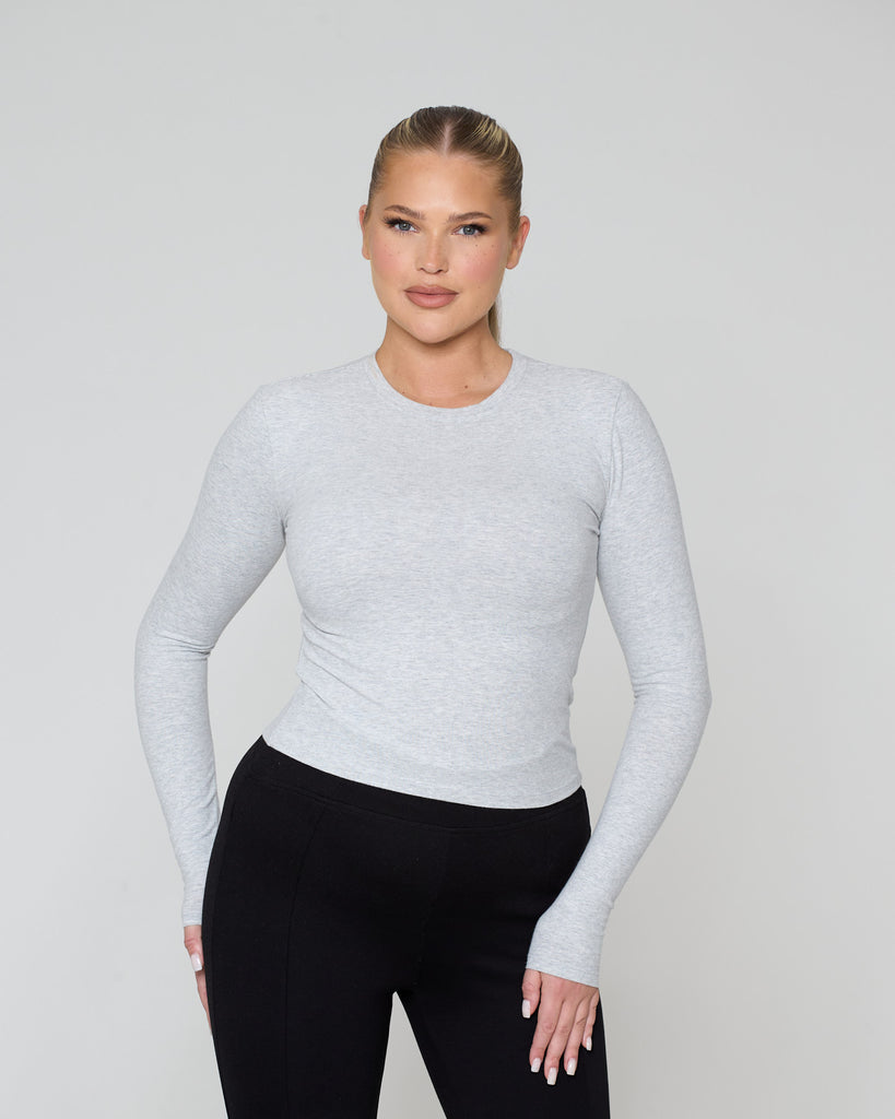 Its snatched Long Sleeve Tee / Grey Marl