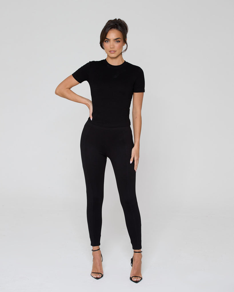 Snatched High Waisted Leggings / Black