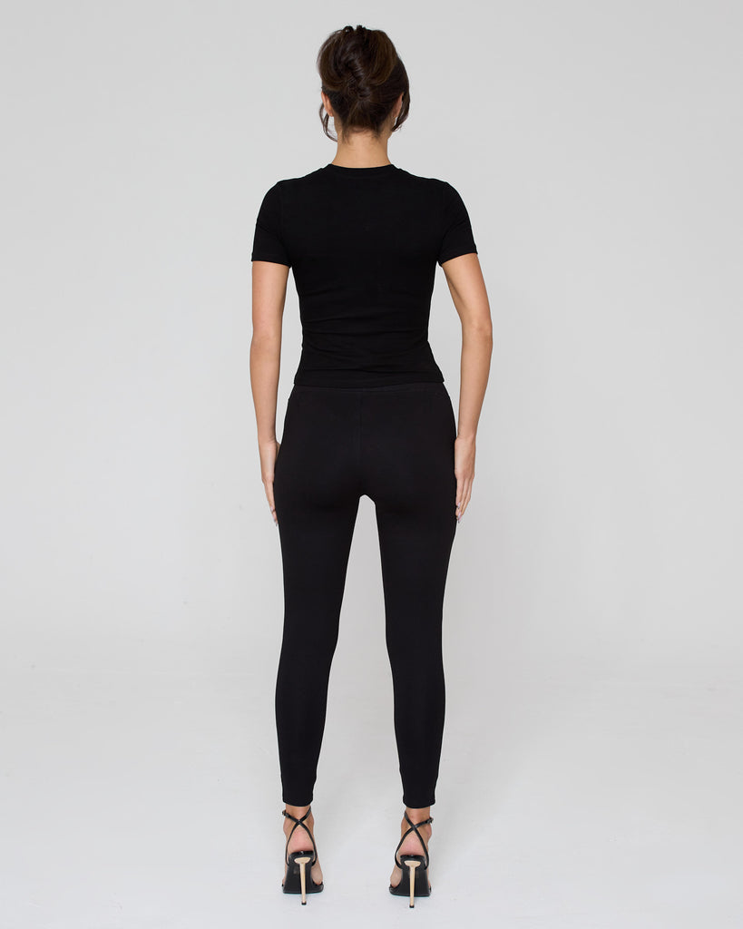 Snatched High Waisted Leggings / Black