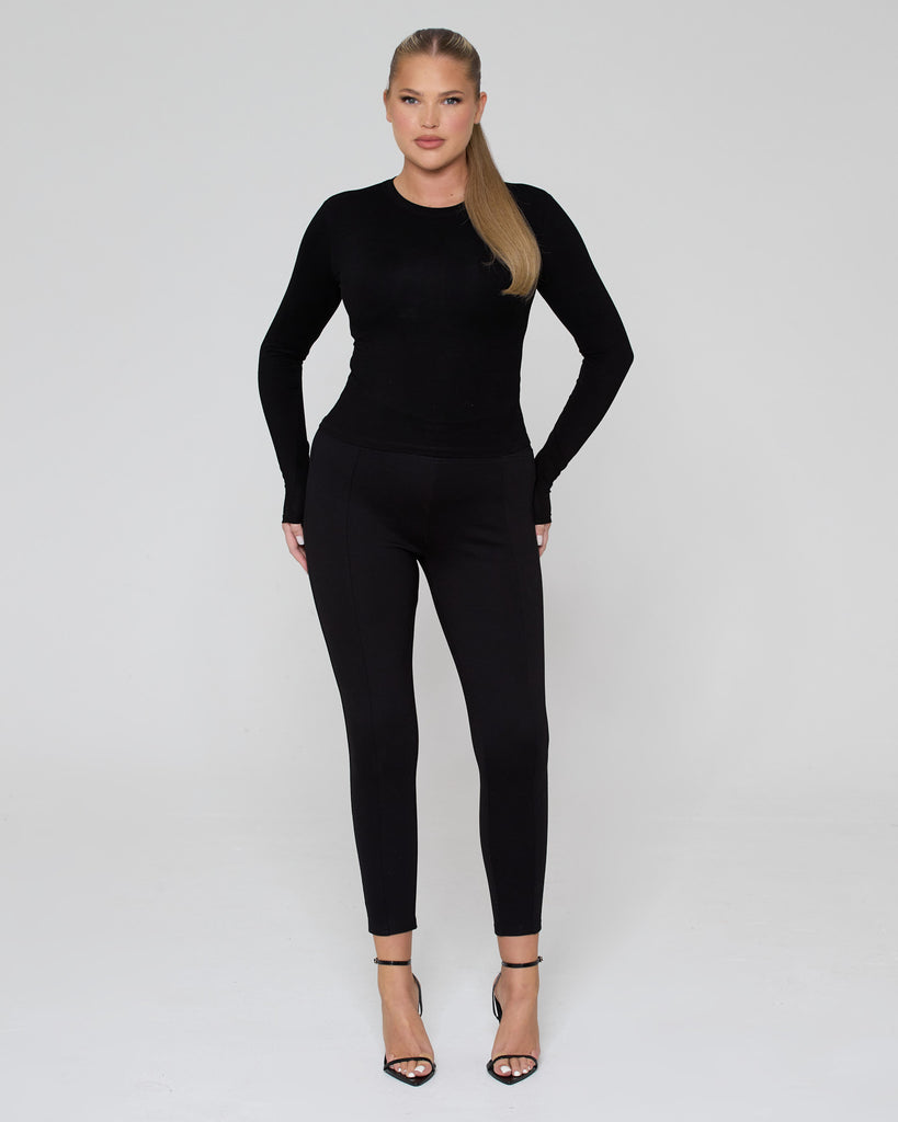 Snatched High Waisted Leggings / Black