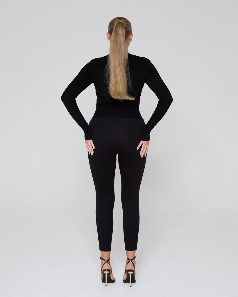 Snatched High Waisted Leggings / Black