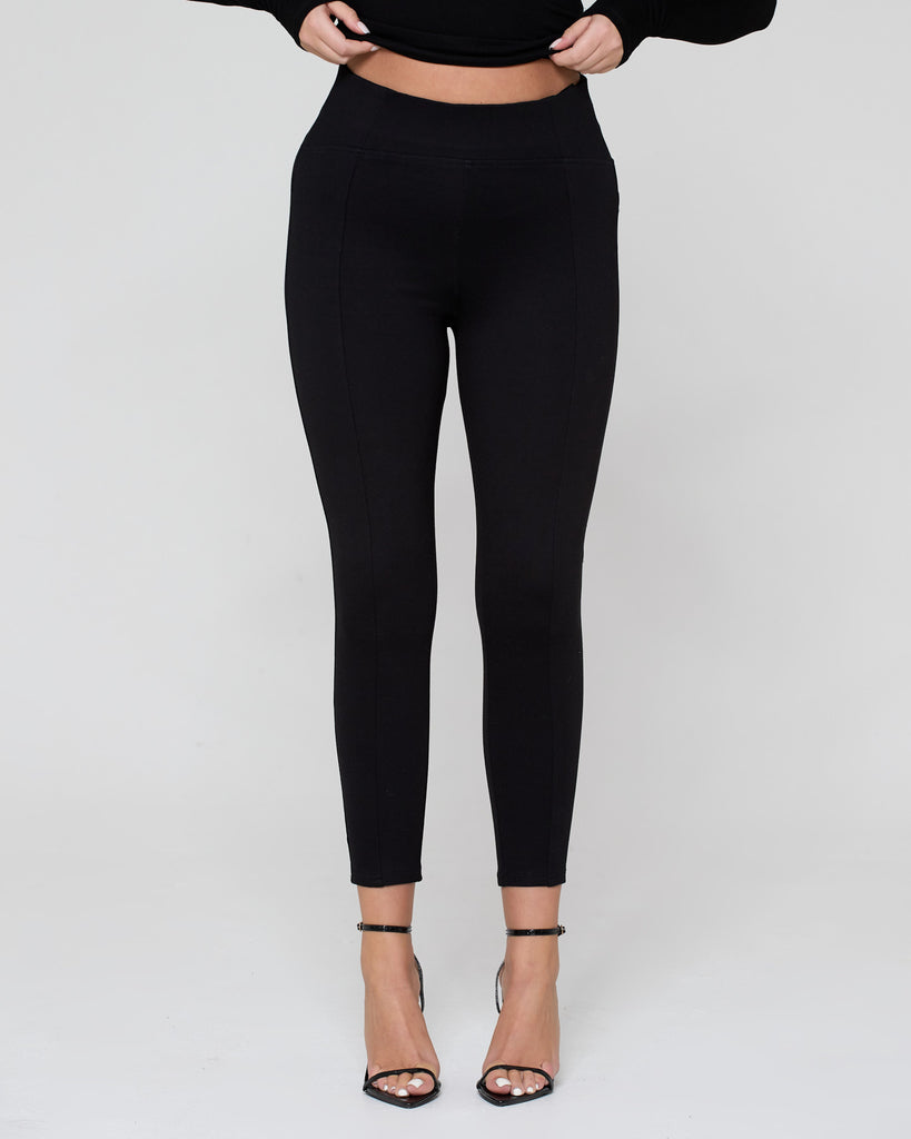 Snatched High Waisted Leggings / Black