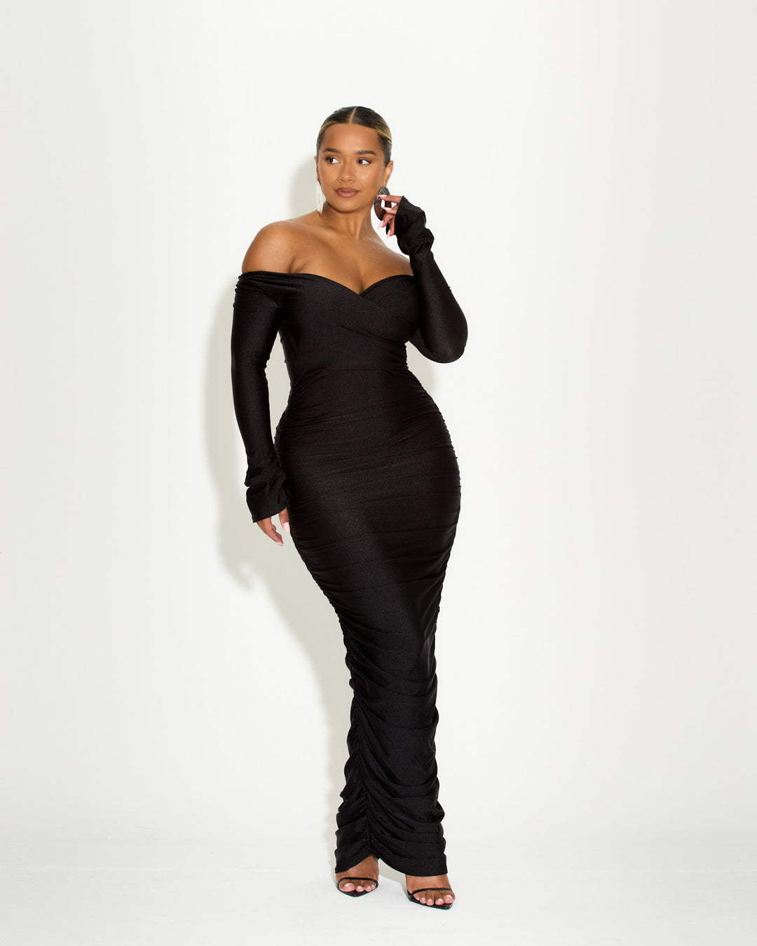 ruched and ready dress Ruched & Ready - Cross Front Mini Dress - Women - Polyester/Spandex - XL