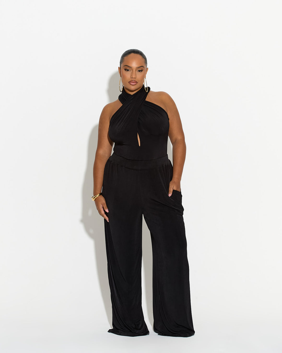 Eight Figure Wide Leg Trousers Black