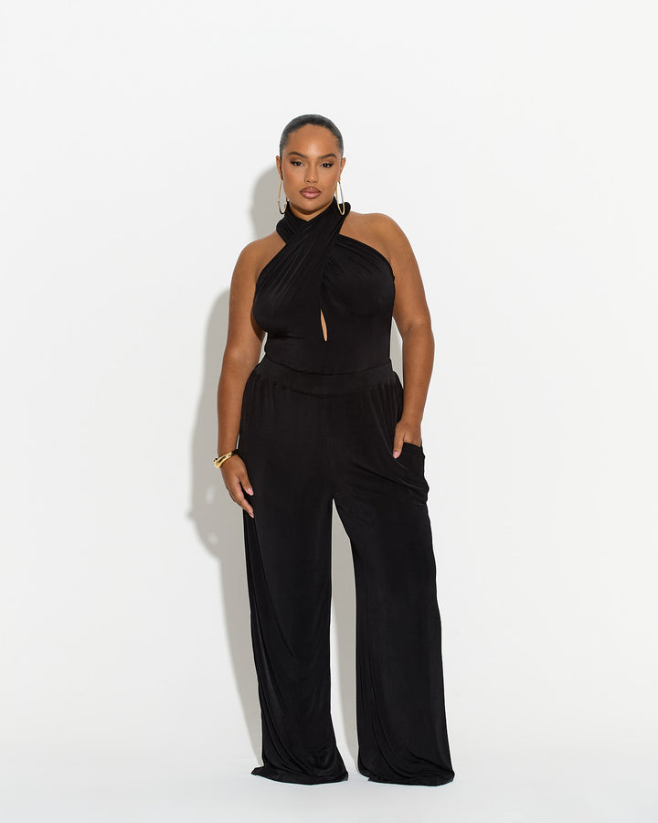 Eight Figure Wide Leg Trousers Black