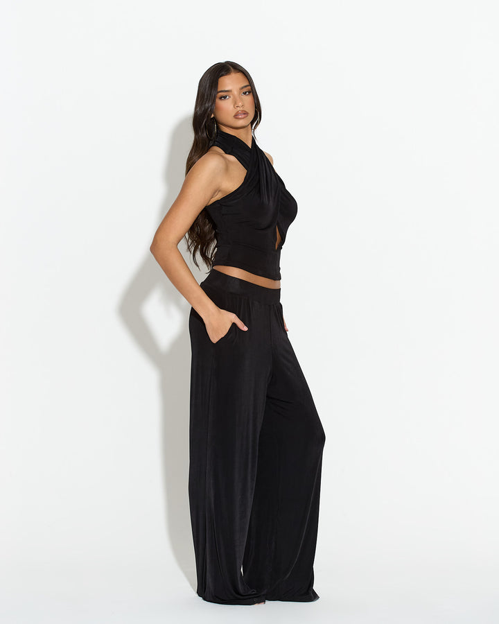 Eight Figure Wide Leg Trousers Black