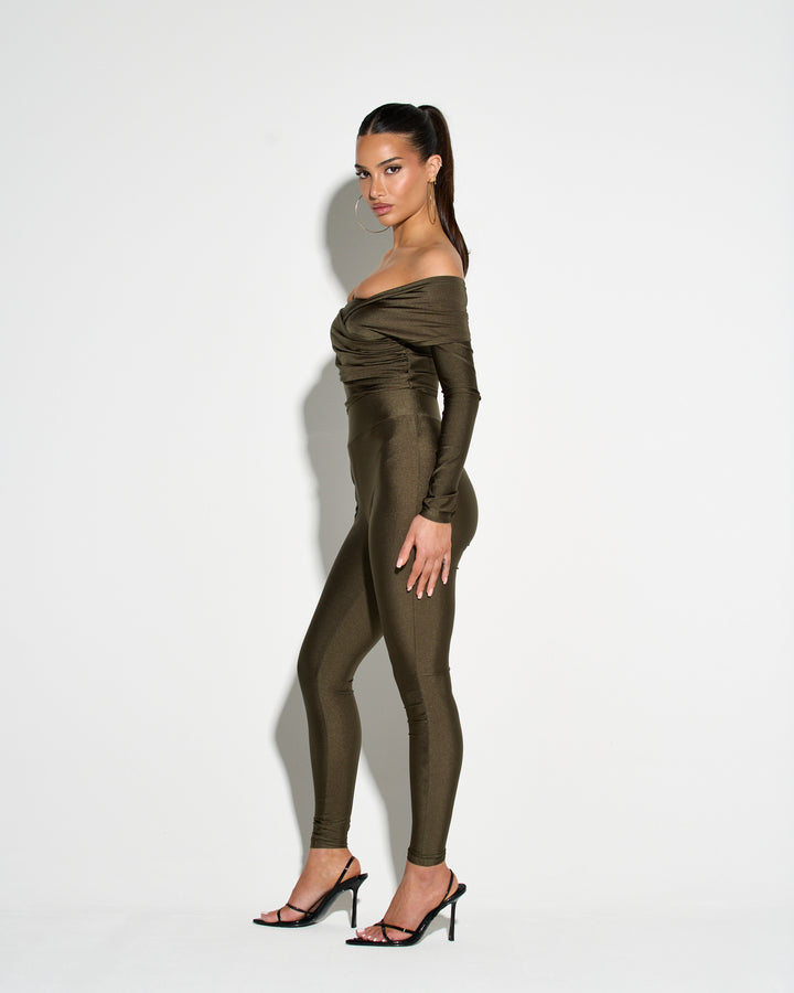 Heads Turned Leggings Khaki