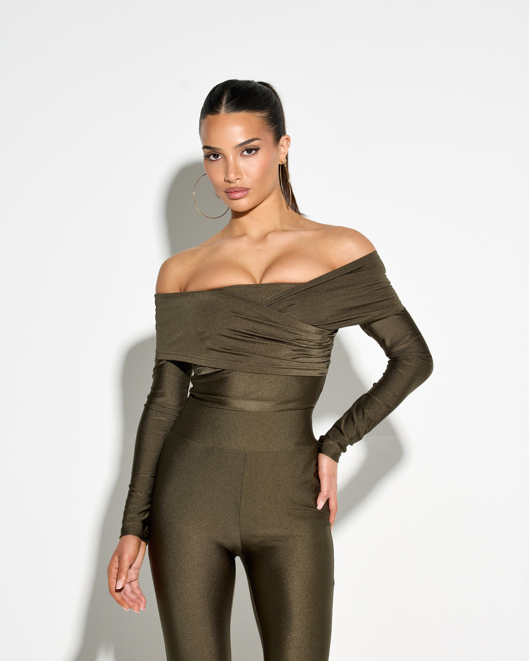 Heads Turned Khaki Bodysuit