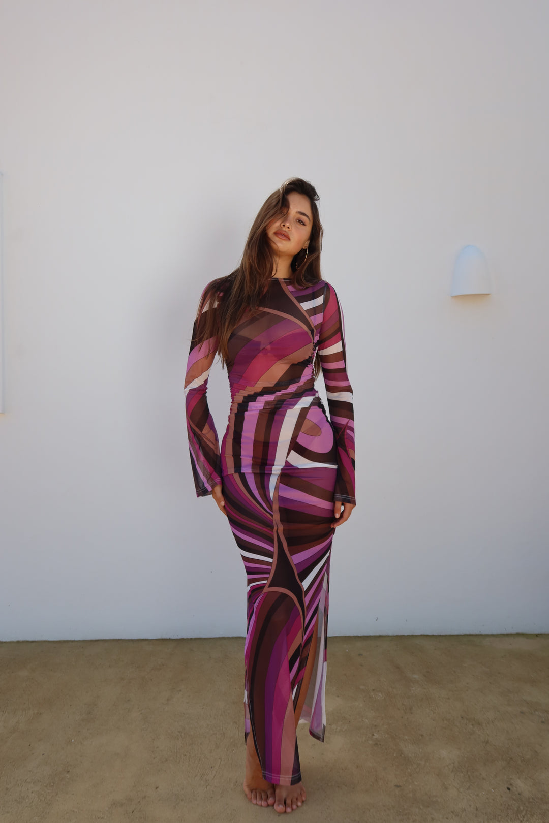 Out of Reach Pink Mesh Maxi