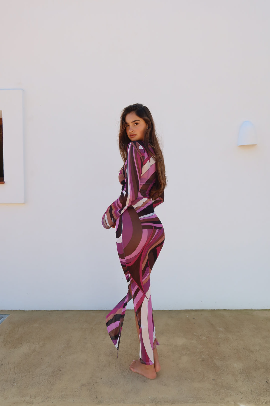 Out of Reach Pink Mesh Maxi