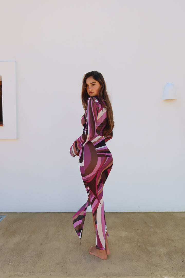 Out of Reach Pink Mesh Maxi