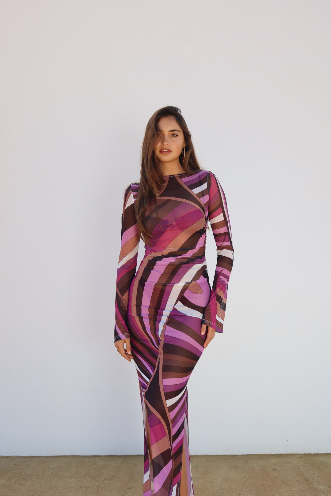 Out of Reach Pink Mesh Maxi
