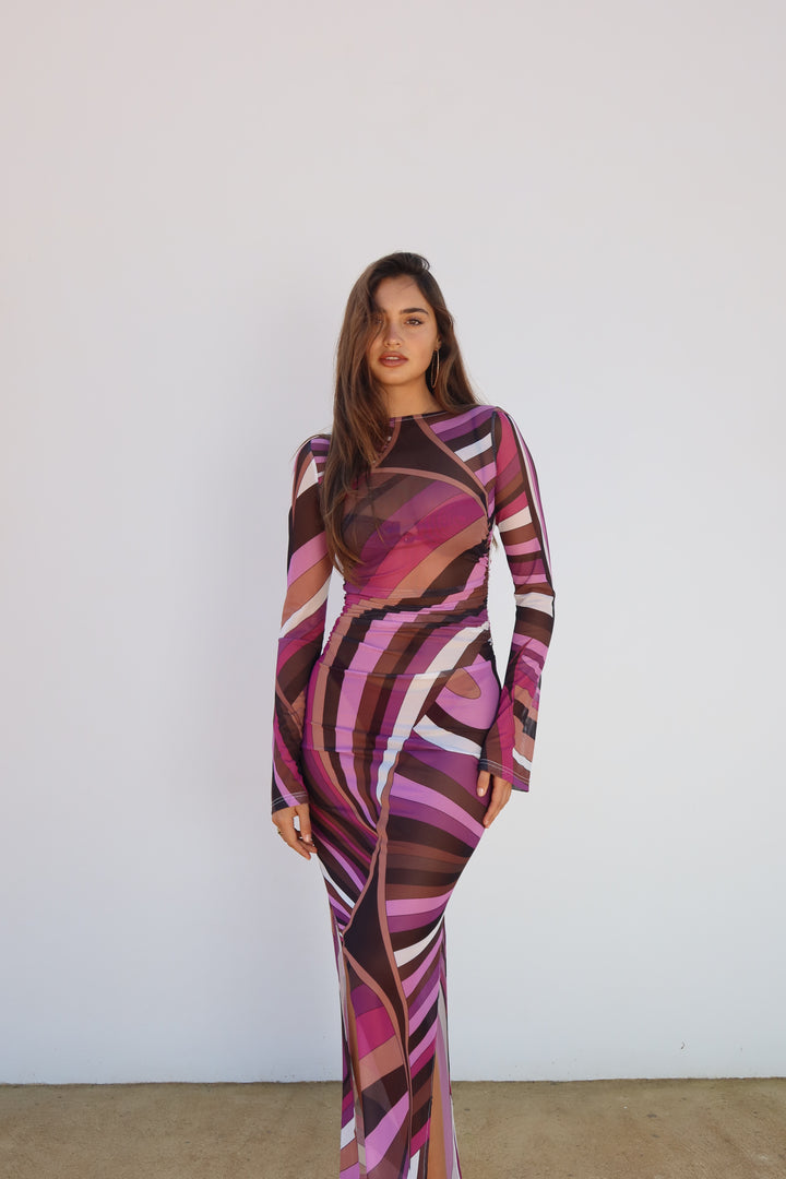 Out of Reach Pink Mesh Maxi