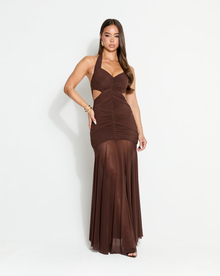 In My Feelings Chocolate Maxi Dress