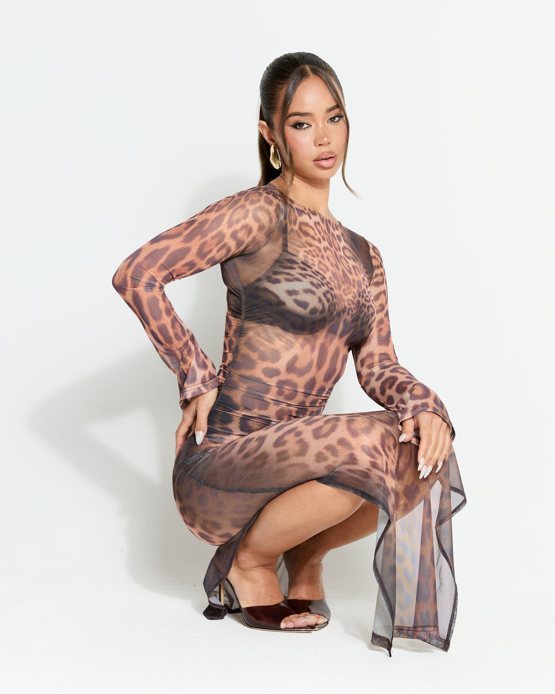 Worth It Leopard Body Illusion Maxi Dress