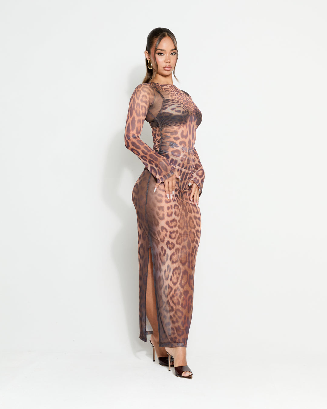 Worth It Leopard Body Illusion Maxi Dress