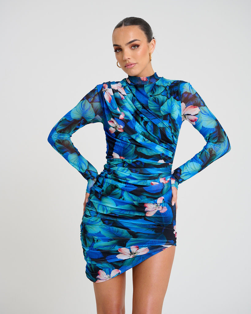 Never Not Invited / Blue Floral Mesh
