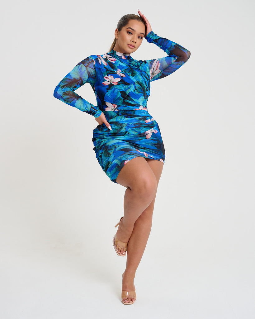 Never Not Invited / Blue Floral Mesh